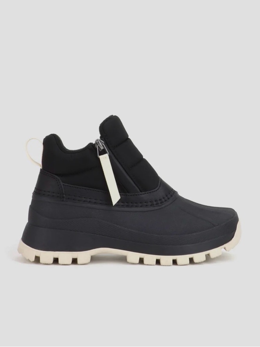 Royal Canadian Women's Black Ankle Winter Boot with Cream Sole